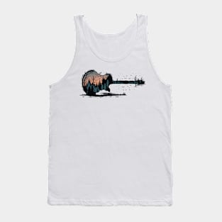 Vintage Retro Guitar Gifts Guitarist Musician Concert Guitar Tank Top